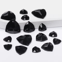 Mixed Sizes Jet Trilliant Shape High Quality Glass Sew-on Rhinestones