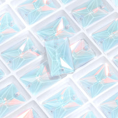 Crystal AM Rectangle Shape High Quality Glass Sew-on Rhinestones WholesaleRhinestone