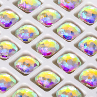 Crystal AB Dome Cushion Square Shape High Quality Glass Pointed Back Fancy Rhinestones WholesaleRhinestone