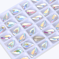 Crystal AB Teardrop Shape High Quality Glass Pointed Back Fancy Rhinestones WholesaleRhinestone