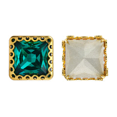 Emerald Princess Square Shape High-Quality Glass Sew-on Nest Hollow Claw Rhinestones WholesaleRhinestone