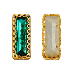 Emerald Princess Baguette Shape High-Quality Glass Sew-on Nest Hollow Claw Rhinestones WholesaleRhinestone