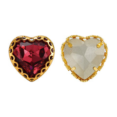 Rose Maxi Heart Shape High-Quality Glass Sew-on Nest Hollow Claw Rhinestones WholesaleRhinestone