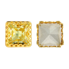 Light Topaz Princess Square Shape High-Quality Glass Sew-on Nest Hollow Claw Rhinestones WholesaleRhinestone