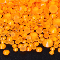 Mixed Sizes Mocha Neon Orange Glass Flat Back Rhinestones For Nail Art WholesaleRhinestone