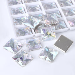 Crystal Transmission Square Shape High Quality Glass Sew-on Rhinestones WholesaleRhinestone