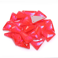 Electric Neon Hyacinth Slim Triangle Shape High Quality Glass Sew-on Rhinestones WholesaleRhinestone