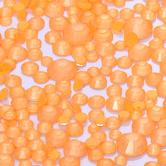 Mixed Sizes Neon Coral Orange Glass Flat Back Rhinestones For Nail Art WholesaleRhinestone