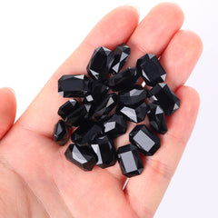 Jet Thin Octagon Shape High Quality Glass Pointed Back Fancy Rhinestones WholesaleRhinestone