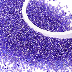 Transparent Silver-lined Purple Color Hight Quality Glass Cylinder Seed Beads 1.6 MM Size GY2009 WholesaleRhinestone