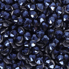 Jet Hematite Glass FlatBack Rhinestones Silver Back WholesaleRhinestone