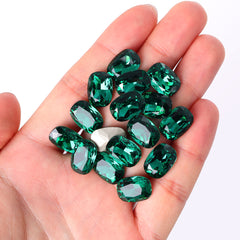 Emerald Cushion Shape High Quality Glass Pointed Back Fancy Rhinestones WholesaleRhinestone