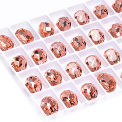 가벼운 복숭아 타원형 모양 고품질 유리가 뾰족한 멋진 모조 다이아몬드