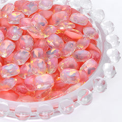 Water Red AM Pillow Shape Glass Pointed Back Fancy Rhinestones