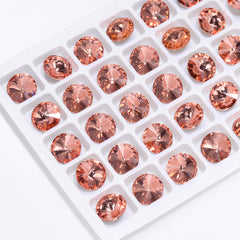 Light Peach Rivoli Shape High Quality Glass Pointed Back Fancy Rhinestones WholesaleRhinestone
