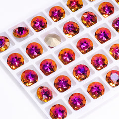 Violet Blue Gemstone Flower Shape High Quality Glass Pointed Back Fancy Rhinestones WholesaleRhinestone