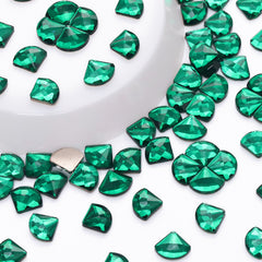 Sector Shape Dark Green Flat Back Fancy Rhinestones WholesaleRhinestone