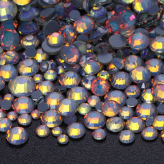 Mixed Sizes Mocha Opal Dk Gray Glass Flat Back Rhinestones For Nail Art WholesaleRhinestone