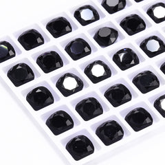Jet Cushion Square Shape High Quality Glass Pointed Back Fancy Rhinestones WholesaleRhinestone
