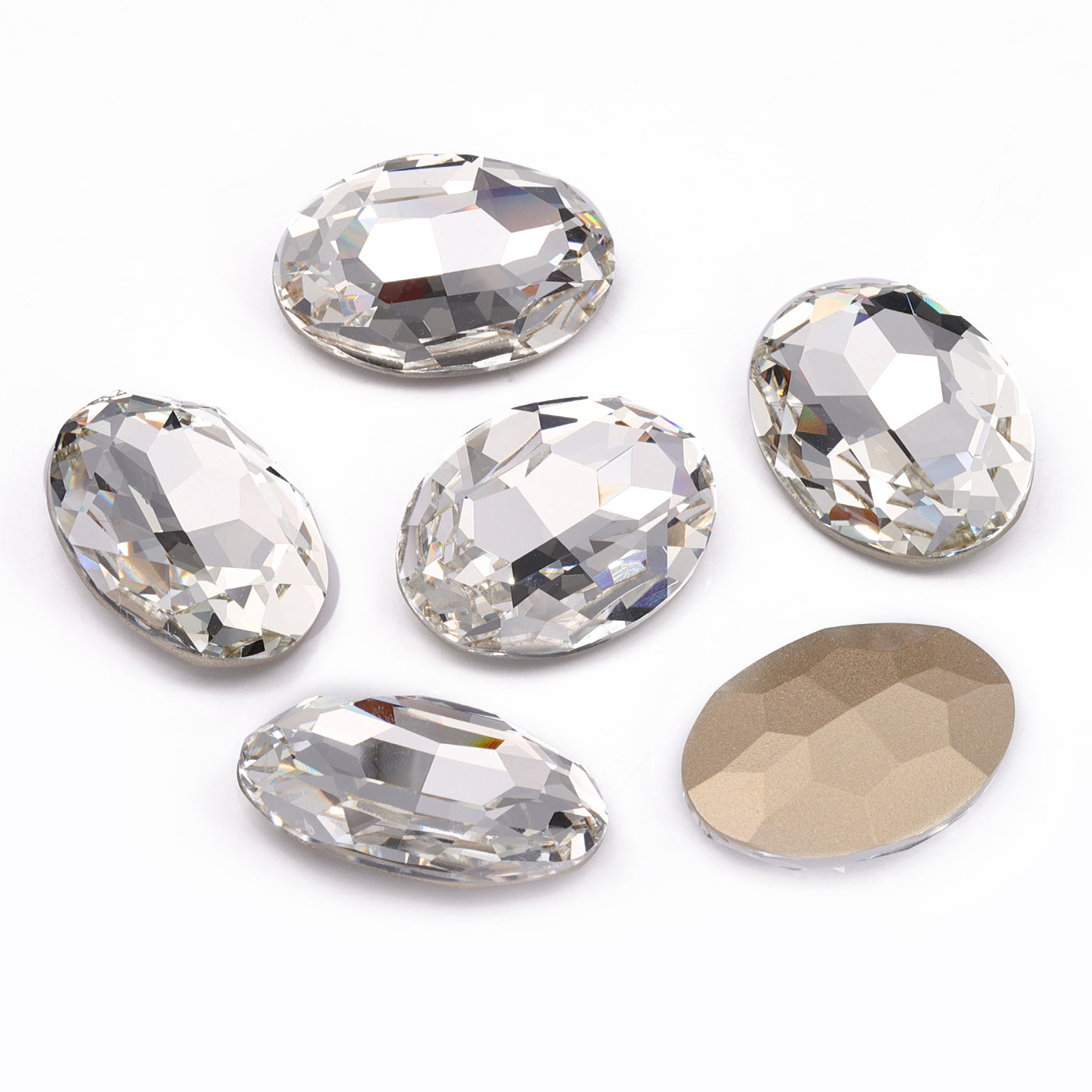 Crystal Big Oval Shape High Quality Glass Pointed Back Fancy Rhinestones WholesaleRhinestone