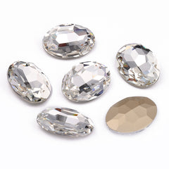 Crystal Big Oval Shape High Quality Glass Pointed Back Fancy Rhinestones WholesaleRhinestone