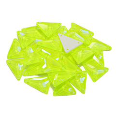 Electric Neon Jonquil Slim Triangle Shape High Quality Glass Sew-on Rhinestones WholesaleRhinestone