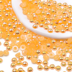 Orange Yellow AB Resin Flat Back Pearls Multi Sizes WholesaleRhinestone