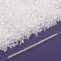 Transparent Rainbow Color Hight Quality Glass Cylinder Seed Beads 1.6 MM Size BS1004 WholesaleRhinestone