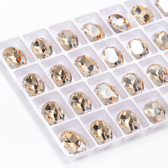 Golden Shadow Oval Shape High Quality Glass Pointed Back Fancy Rhinestones WholesaleRhinestone