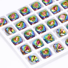 Vitrail Medium Cushion Square Shape High Quality Glass Pointed Back Fancy Rhinestones WholesaleRhinestone