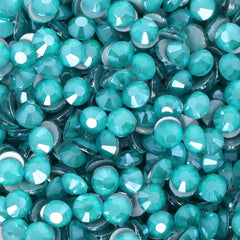 Mocha Peacock Blue Glass FlatBack Rhinestones Silver Back WholesaleRhinestone