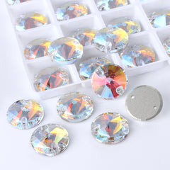 Light Crystal AB Rivoli  Shape High Quality Glass Sew-on Rhinestones WholesaleRhinestone