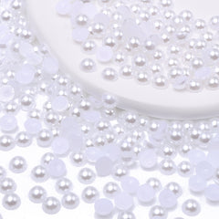 White Resin Flat Back Pearls Multi Sizes WholesaleRhinestone