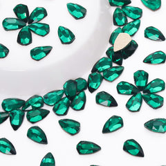 Shield Shape Dark Green Flat Back Fancy Rhinestones WholesaleRhinestone