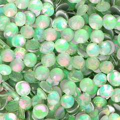 Crystal Green Opal Glass FlatBack Rhinestones Silver Back WholesaleRhinestone