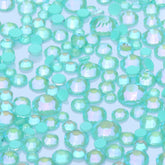 Mixed Sizes Neon Turquoise AB Glass Flat Back Rhinestones For Nail Art WholesaleRhinestone