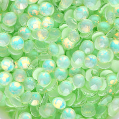 Mocha Opal Lt Green Glass Flat Back Rhinestones WholesaleRhinestone