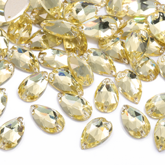 Jonquil Drop Shape High Quality Glass Sew-on Rhinestones WholesaleRhinestone
