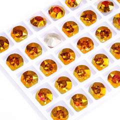 アストラルピンクの宝石の花の形の高品質のガラス先の尖ったバックファンシーラインストーン