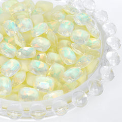 Light Yellow AM Pillow Shape Glass Pointed Back Fancy Rhinestones WholesaleRhinestone