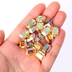 Crystal Sun Thin Octagon Shape High Quality Glass Pointed Back Fancy Rhinestones WholesaleRhinestone