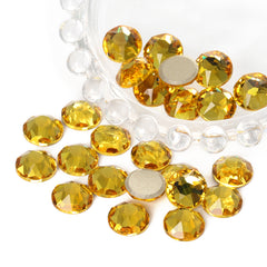 Light Topaz XIRIUS Round Shape High Quality Glass Beveled Flat Back Rhinestones WholesaleRhinestone
