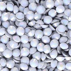 Starlight White Porcelain Glass FlatBack Rhinestones Silver Back WholesaleRhinestone
