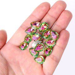 Vitrail Rose Pear Shape High Quality Glass Pointed Back Fancy Rhinestones WholesaleRhinestone