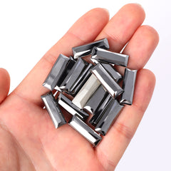 Jet Metallic Silver Princess Baguette Shape High Quality Glass Pointed Back Fancy Rhinestones WholesaleRhinestone