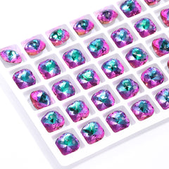 Heliotrope Dome Cushion Square Shape High Quality Glass Pointed Back Fancy Rhinestones WholesaleRhinestone