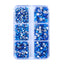 Mixed Sizes 6 Grid Box Capri Blue AB Glass FlatBack Rhinestones For Nail Art Silver Back WholesaleRhinestone