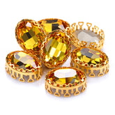 Könnyű topaz ovális forma kiváló minőségű üveg varrott fészek üreges karom strassz