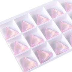 Electric Neon Light Rose Triangle Shape High Quality Glass Sew-on Rhinestones WholesaleRhinestone