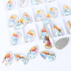Light Crystal AB Drop Shape High Quality Glass Sew-on Rhinestones WholesaleRhinestone
